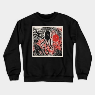 Underwater Lino Cut Crewneck Sweatshirt